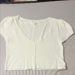 Elegant White V-Neck Women's Top